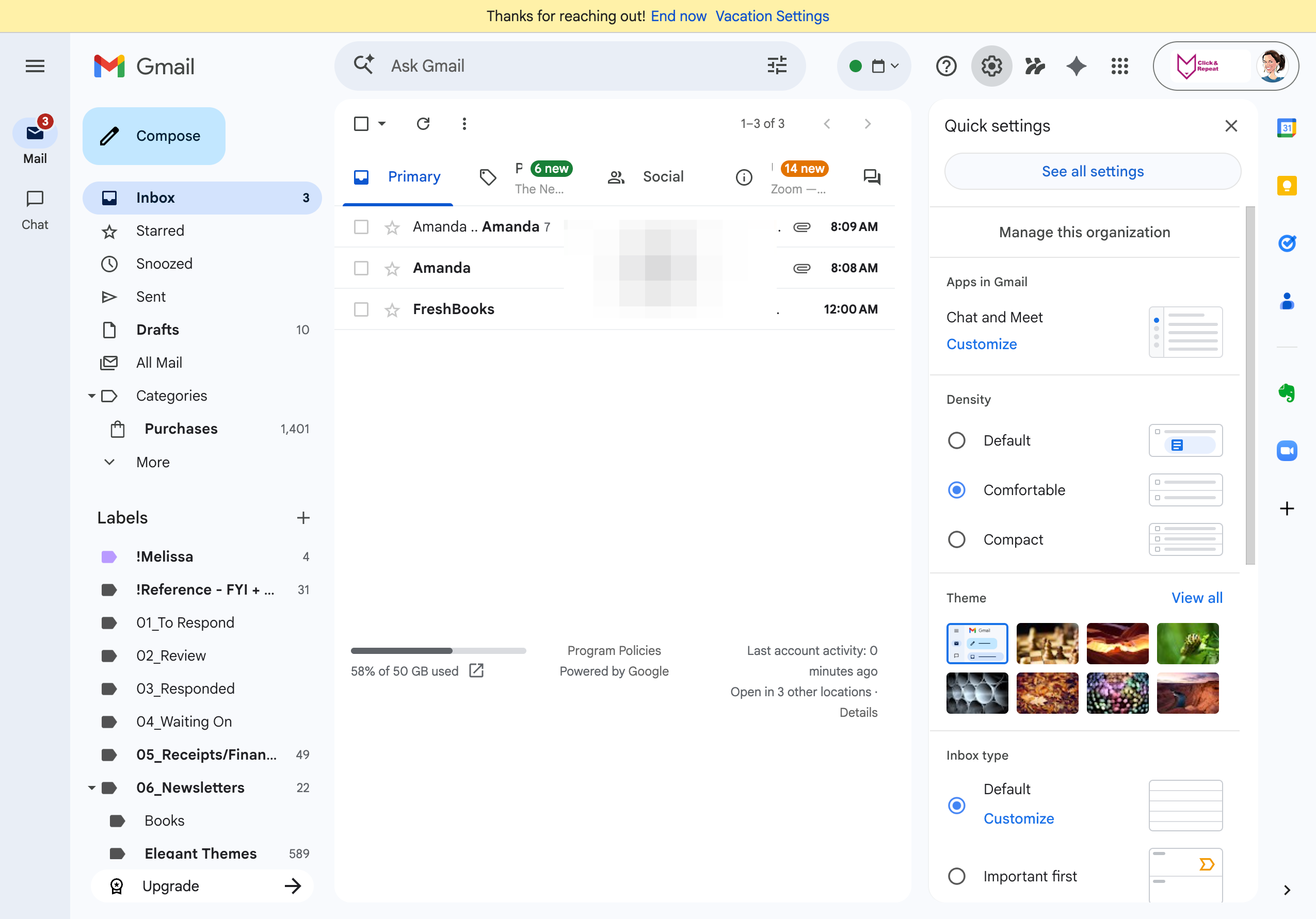 Step 1: Finding the settings to tell if the gmail changes impact you