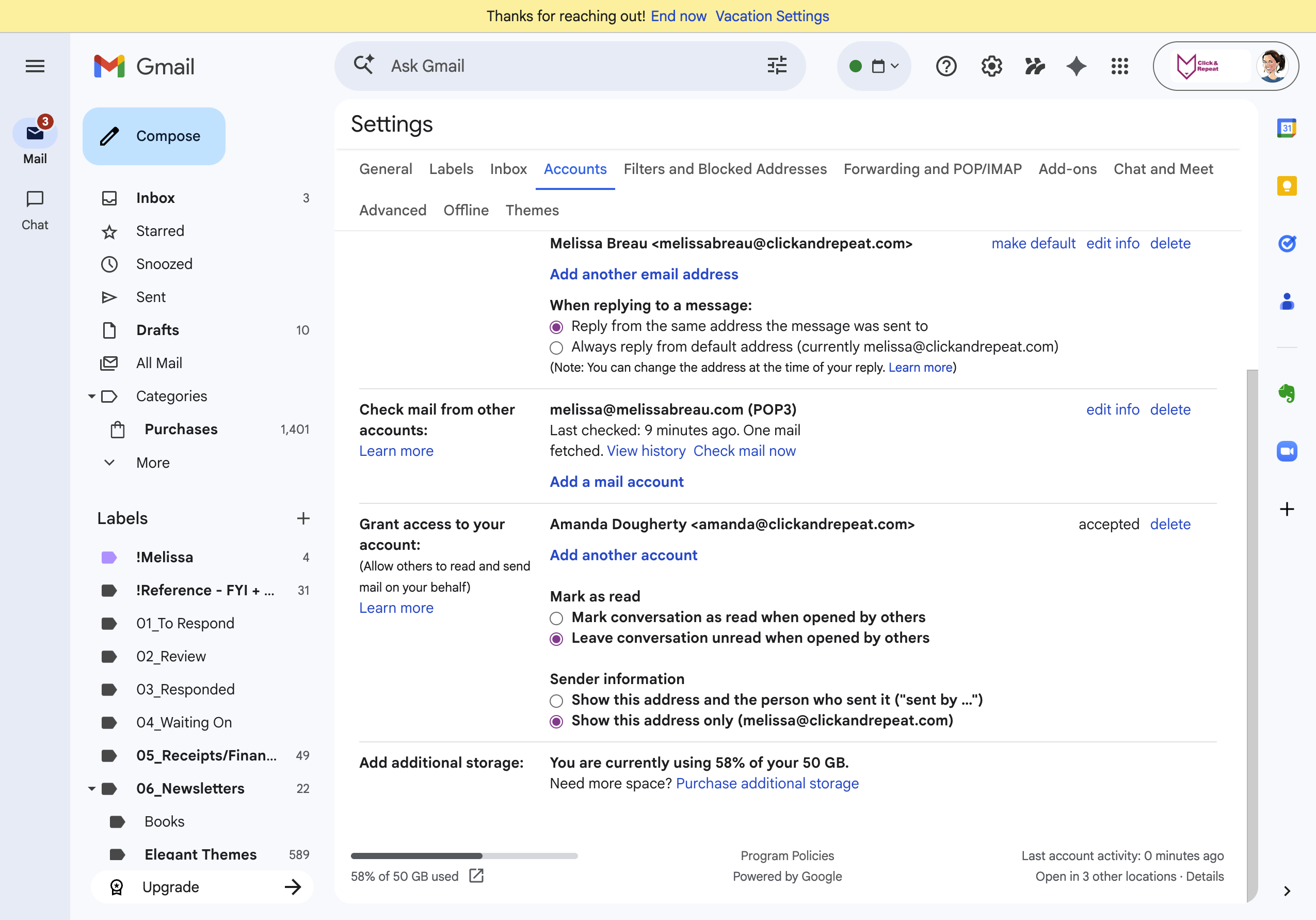Step 2: Finding the settings to tell if the gmail changes impact you