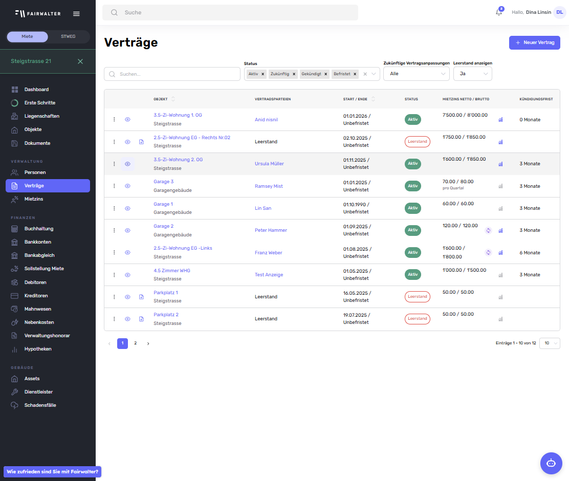 A. Bestellung: Vertrag auswählen
B. -