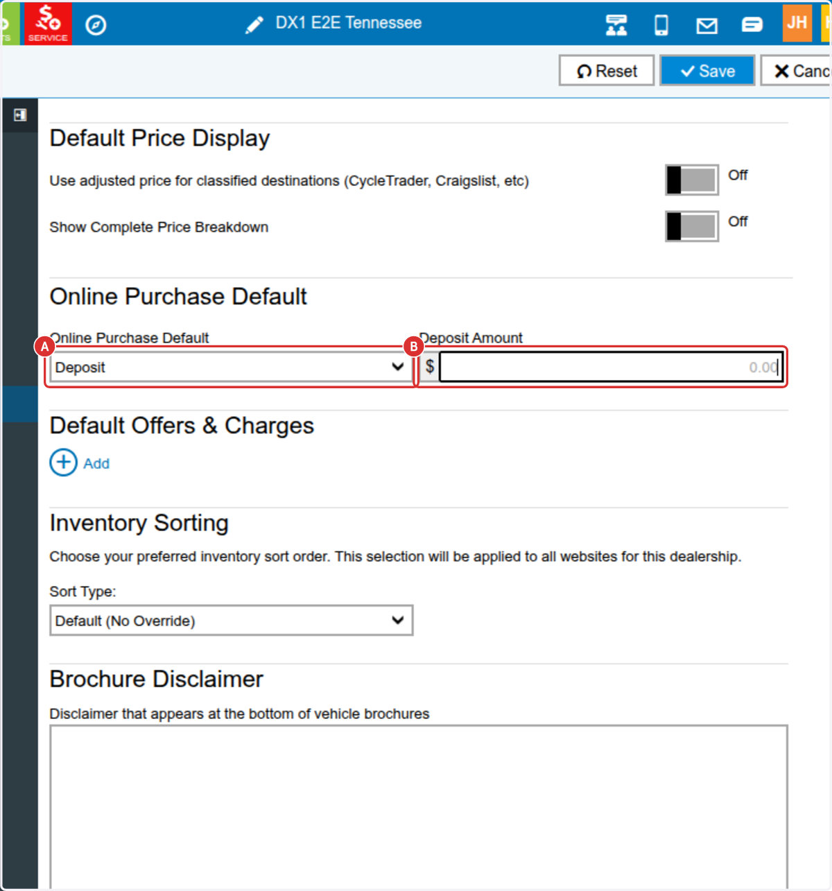 Activate online deposits for all units