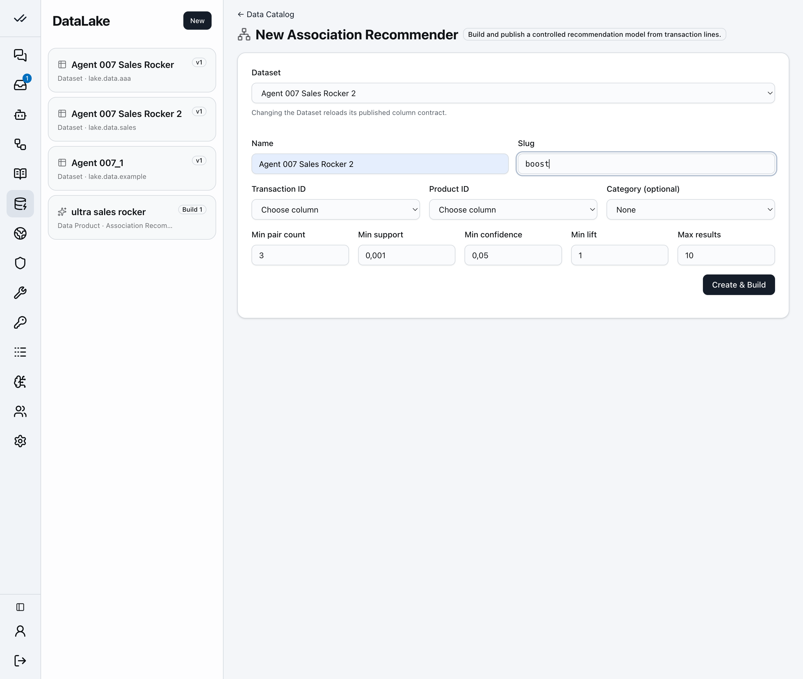 Step 15 of the datasets walkthrough