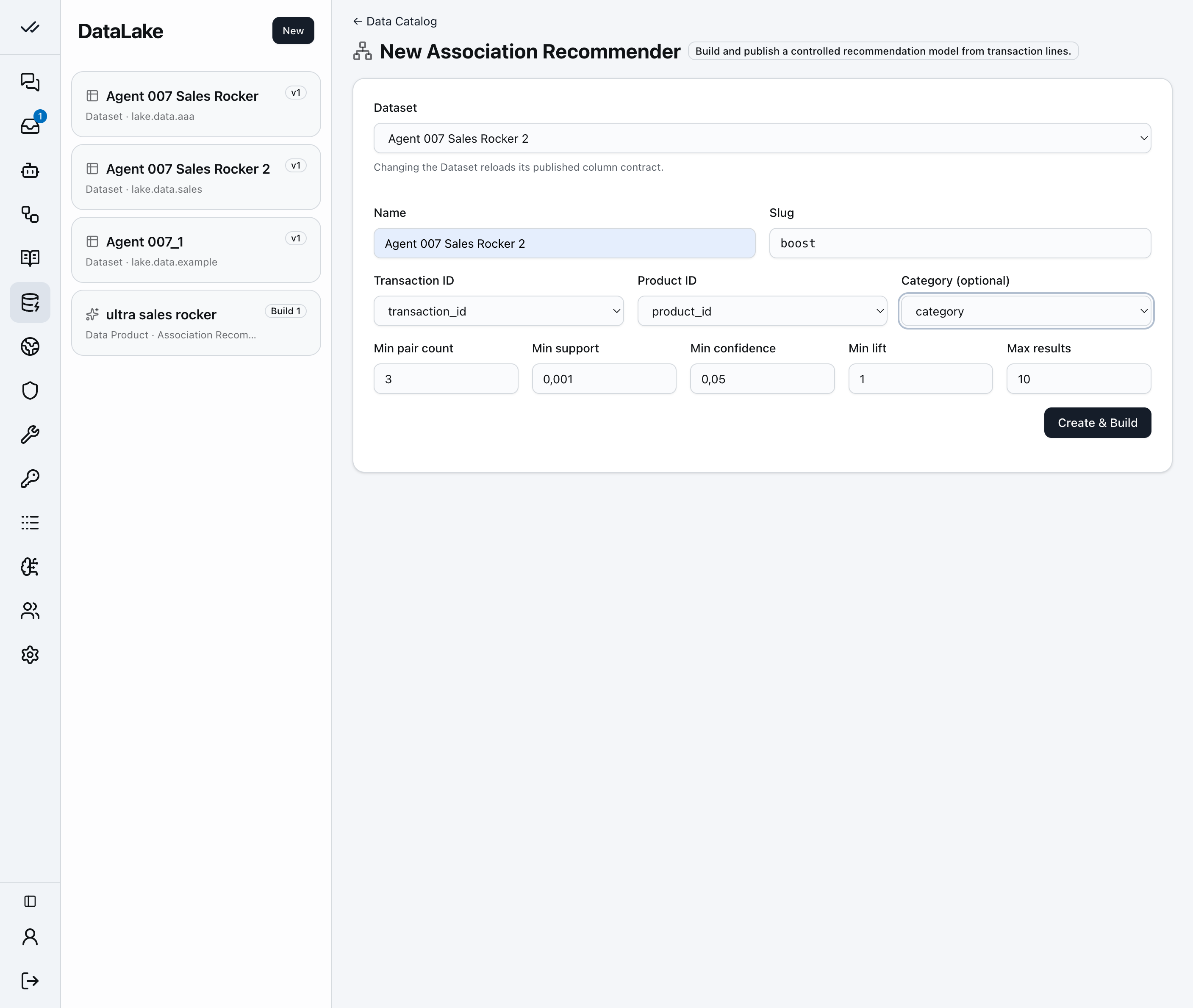 Step 17 of the datasets walkthrough